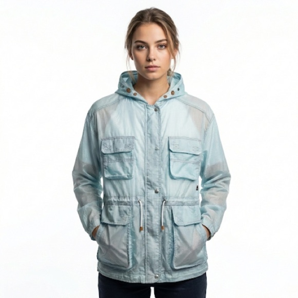Oilily utility jacket lightweight hooded nylon Made in Holland M